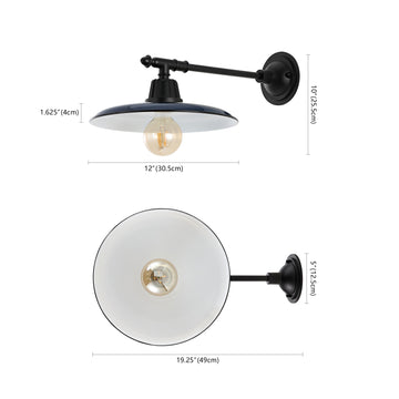 Bonner 12" Farmhouse Industrial Indoor/Outdoor Iron LED Victorian Arm Outdoor Sconce - JONATHAN Y